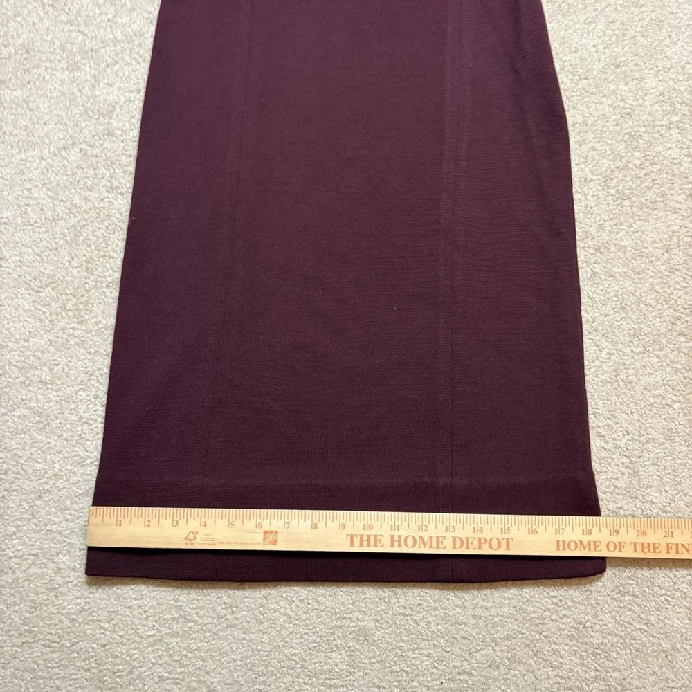 Tory Burch Dress Womens Small Plum Declan Tab Sheath Wool Blend Sleeveless Midi